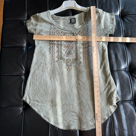 Bobeau Studded Top Knit Tee in Olive Green Size Small USA made - Picture 10 of 10